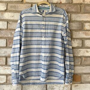 Boden Striped Long Sleeve Button Down Linen Shirt